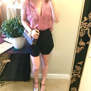 Pink Textured Linen / Cotton Blouse